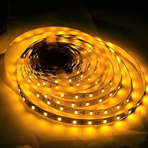 guaiboshi 16.4ft/5M Flexible LED Strip Light, 1700K Gold Yellow Non-Waterproof LED Tape Lights 12V 3A DIY 300 LEDs 5730 SMD Christmas Holiday Indoor Party Home Kitchen Car Bar Decoration