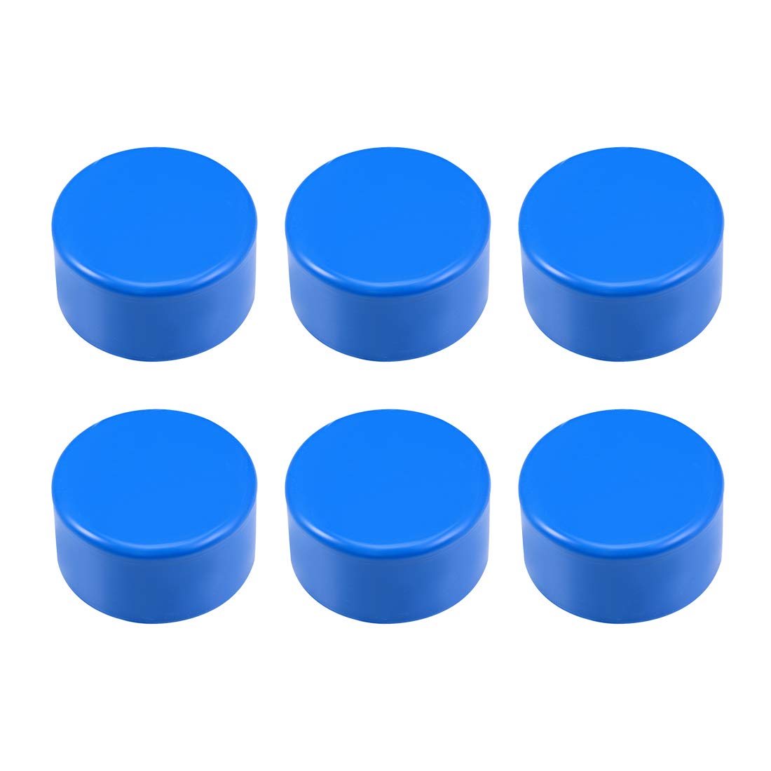 sourcing map 75mm PVC Pipe Cap Fitting, Slip End Caps DWV(Drain Waste Vent) Irrigation Swimming Pool Sound Deadening, Blue 6Pcs
