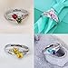 PaulaMax Jewelry Sterling Silver Promise Rings For Her, Birthstone Ring for Women, 2 Heart Birthstones 2 Names Engraved Custom Personalized Sizes 5-12