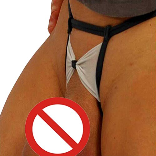 Honanda men s sexy bowknot sheer g-string thong t-back briefs und…