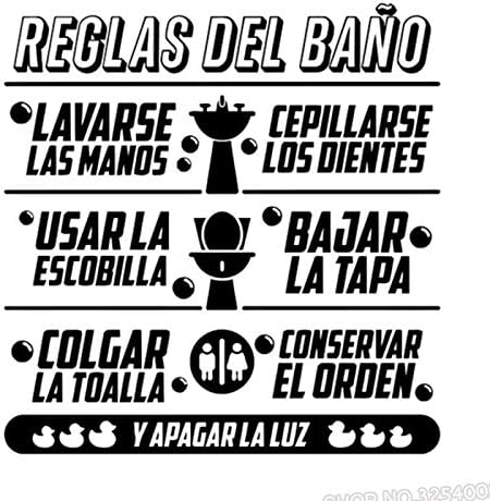 Bano Espanol Reglas De Cotizaciones De Vinilo Etiqueta De La Pared