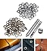 Yosoo 8mm Grommets Eyelets Kit, Antique Brass Round Eyelets kit with Washers for Leather, Clothes, Shoes, Belts, Bags, DIY Crafts, 100sets