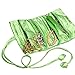 SuoSuo Jewelry Roll,Travel Jewelry Roll Bag,Silk Embroidery Brocade Jewelry Organizer Case with Tie Close,Blue Polka Dot