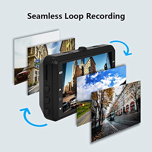Caferria Dash Cam 1296P FHD Dashboard Car Camera DVR Driving Recorder 3" LCD Screen 170°Wide Angle, G-Sensor, Night Vision, WDR, Parking Monitor, Loop Recording, Motion Detection