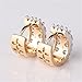 GULICX Gold Plated Base White Rhinestone CZ Eternity Women Girl Party Hoop Earrring
