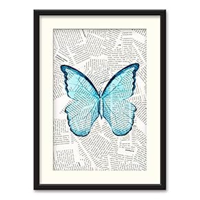 Black Paper Framed Canvas Wall Art for Living Room, Bedroom Animals or Plants Pop Up Vintage Newspaper Backgroud Canvas Prints for Home Decoration Ready to Hanging - 23x31 inches