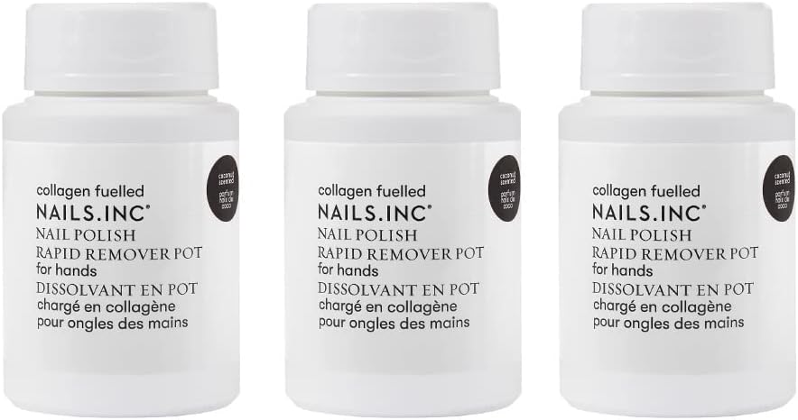 Nails.INC Nail Polish Remover Pot Trio - Collagen, Coconut, Acetone Free