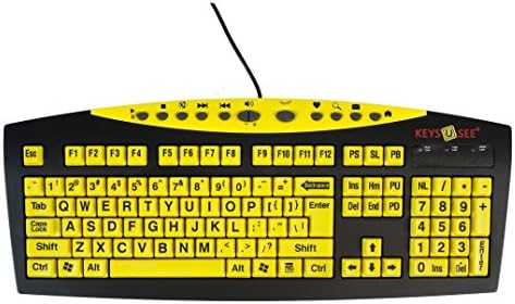 Large Print Keyboard-Yellow w-Blk Print
