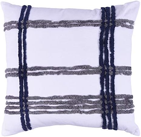 Snh Homes Classy Cotton Blue & Grey Abstract Designed Cushion Cover in Size -18''x18'' (Pack of 1)