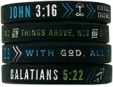 Inkstone Christian Silicone Wristbands w/Scriptures