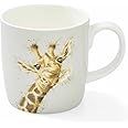 Royal Worcester Wrendale Designs Lofty Mug | 14 Ounce Large Coffee Mug with Giraffe Design | Made from Fine Bone China | Microwave and Dishwasher Safe