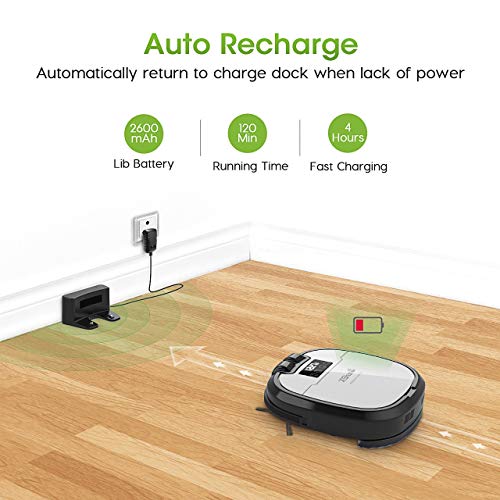 HoLife Robot Vacuum Cleaner Automatic Charge Schedule Cleaning Auto-Detection Vacuum Cleaner with Built in Camera, APP, Alexa, Remote Control for Pet Hair Hard Floor & Carpets (Grey)