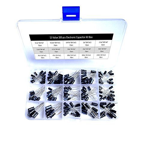Frentaly® 15 Value 200 pcs Electrolytic Capacitors Assorted Assortment Box kit Set Easy Use - Thumbnail 3