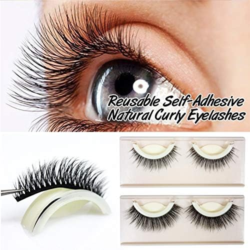 10 Pcs 3D Self-Adhesive Natural Curly Eyelashes Reusable Self-Adhesive 3D False Eyelash Extension Makeup Tool Self-Adhesive Eyelash-Every day is a different style