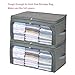 SUNKY - Foldable Storage Bag, Breathable Bamboo Fabric Dustproof Blanket Closet Sweater T-shirt Organizer Box Charcoal - Grey