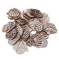 Simdoc 25pcs Wooden Cake Embellishments,Cake Shape Wooden Pieces for DIY Craft Wedding Home Decor