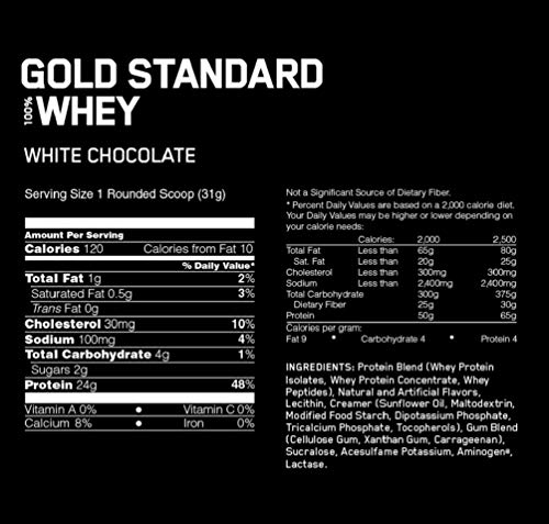 Optimum Nutrition Whey Protein, White Chocolate - Image 2