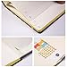 Dotted Grid Notebook/Journal - Dot Grid Hard Cover Notebook, A5, Premium Thick Paper with Fine Inner Pocket, Black Smooth Faux Leather, Back Pocket