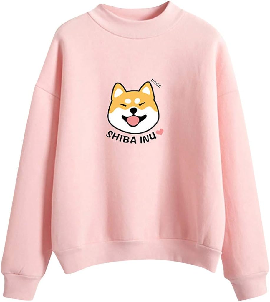 JMNyxgs Womens Cute Dog Puppy Pattern Print Pullover Fashion O Neck