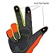 HANDLANDY Hi-vis Reflective Work Gloves, Anti Vibration Safety Gloves, Touch Screen, Orange Flexible Spandex Back Large