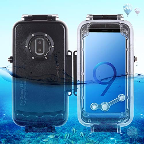 HAWEEL Samsung Galaxy S9+ Android 8.1 or Lower Version Diving Case, Professional [40m/130ft] Surfing Swimming Snorkeling Photo Video Waterproof Underwater Housing for Samsung with Lanyard (Black)