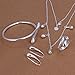 Riakoob 18K White Gold Plated Jewelry Set Big Hand Chain Bracelet Necklace Ring Stud Earings Eardrop Water Drops