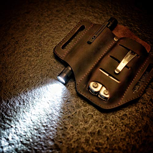 VIPERADE EDC Leather Sheath for Knife/Flashlight/Tactical pen/Tools and