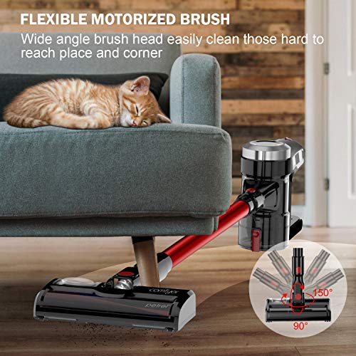 Comfyer Petrel Cordless Vacuum Cleaner, 20Kpa Powerful Suction, 2 in 1 Handheld Vacuum for Hardwood Floors Carpet, Lightweight Stick Vacuum with HEPA Filter and Dual Dust Bin