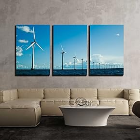 Windmills in a Row Further Horizontal Wide Shot...