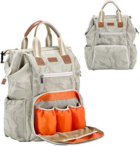 Diaper bag Backpack,Wide Open Designer Travel Baby Nappy Bags with Changing Pad Insulated Pocket For Women and Men