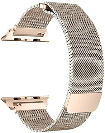 SICCIDEN Compatible with Apple Watch Band 42mm 44mm, Milanese Mesh Loop with Magnetic Clasp Stainless Steel Replacement Band Compatible with Apple Watch Series 4 Series 3 Series 2 Series 1, Retro Gold