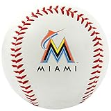 MLB Mia Marlins Team Logo Baseball, Official, White