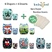 babygoal Reusable Cloth Diapers for Baby Boys, One Size Adjustable Washable Pocket Nappy Covers 6 Pack+ 6pcs Microfiber Inserts+4pcs Bamboo Inserts 6FB19