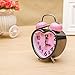 Alarm Clock for Kids, Silent Desk Travel Clock, Cute No Ticking Twin Bell Alarm Clock with Nightlight for Girls Bedrooms, Heavy Sleepers (Pink)
