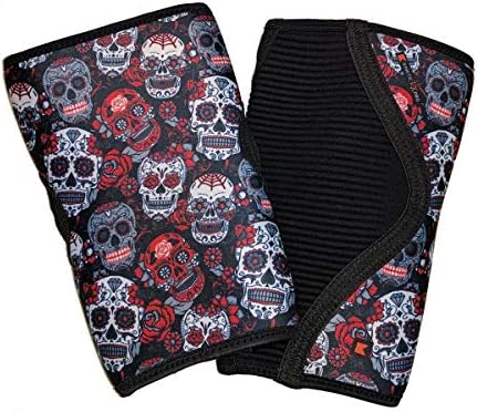 Kinetic RX Pro Knee Sleeves Supports Weightlifting Gym Training Fitness Crossfit Knee Support (XL, Day of The Dead)