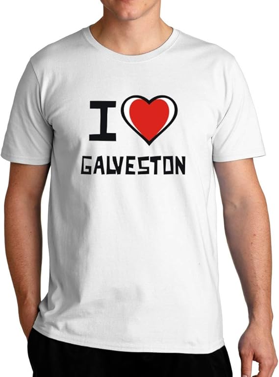 Eddany I Love Galveston Bicolor Heart TShirt Clothing