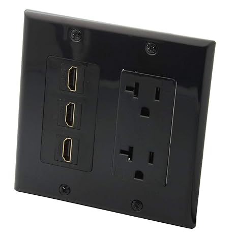 Yinxiong 2 Gang Decorative Style Black Color 3 Ports Hdmi 2 Ports