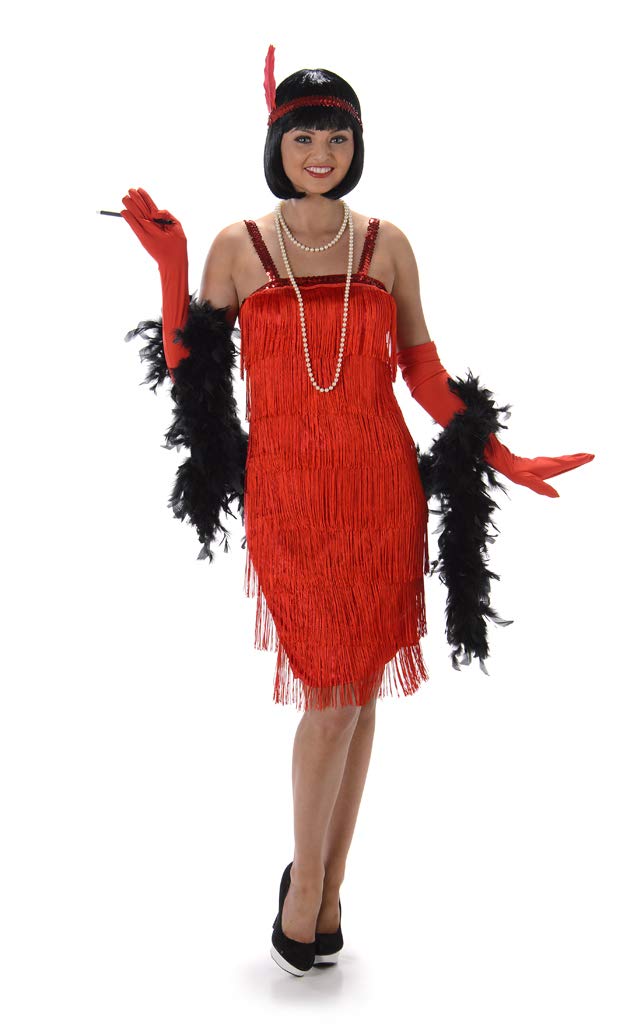 Karnival 81026 1920's Red Flapper Dress Costume, Women, Medium