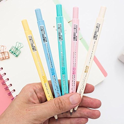 5 PCS Mechanical Auto Drafting Pencil 0.5mm Strong Lead Ink Black Refill Plastic Barrel for Drawing and Drafting Students School Office Multicolor [Length 5.31"/13.5cm]