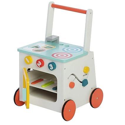 Hessie 2 In 1 Little Play Kitchen Wooden Push Walker Baby Learning Walker Toddler Toys 1 Year Old
