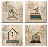 Home Art Contemporary Art Giclee Canvas Prints Framed Canvas Wall Art for Home Decor Perfect 4 Panels Wall Decorations For Living Room Dinning-room Office Each Panel Size:12x12inch