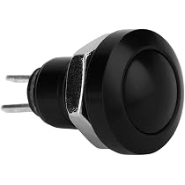 1A 24V 8mm Momentary Push Button Switch – Waterproof IP65, Zinc-Aluminum Alloy, Red, Non-Locking, For Car Horn, Start Switch, Power