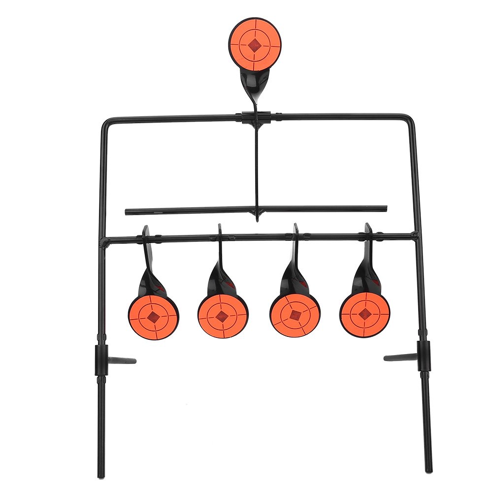 Shooting Target with Hot Metal Rotating 5 Targets 22lr Steel Stickers Resistance More Than Accessories for Rifle Airgun Shooting Airsoft Gun 2000 Fps Outdoor and