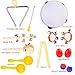 Montessori Musical Toys for Toddlers - Assorted Wooden Instruments Band in a Bag, 15 Pieces Sensory Play Set Therapy Starter Kit for Children, Drum - Tambourine in One, Eggs, Shakers, Maracas