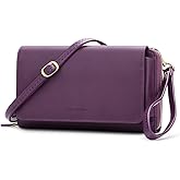 Peacocktion Crossbody Bags for Women RFID Wristlet Wallets Travel Vegan Leather Small Clutch Purses with Phone Pocket Zipper