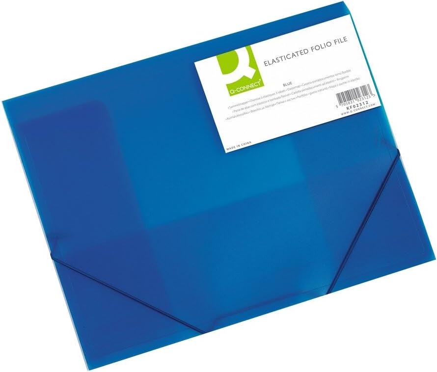 Q Connect A4 Elasticated Folio Blue BigaMart Q Connect A4 Elasticated Folio Blue BigaMart