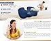 LILIYO Office Chair Seat Cushion - for Sciatica Relief, Coccyx Lower Back Pain Relief Backrest Pillow for Wheelechair, Home, Car, Density Foam for Lifetime Durability, with 2 Covers (Blue and Gray)