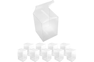 MEETOOT METOOT 10pcs Clear Gift Boxes 4x4x6 Inches Plastic Gift Packaging Boxes, Suitable for Candies, Chocolates and Dessert