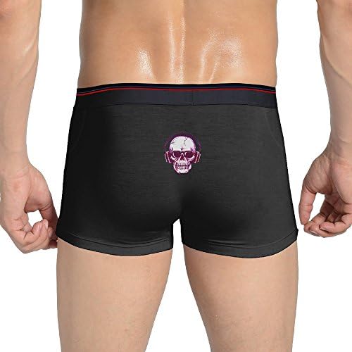Purple Skull With Headphone Mens Breathable Boxer Briefs Underwear