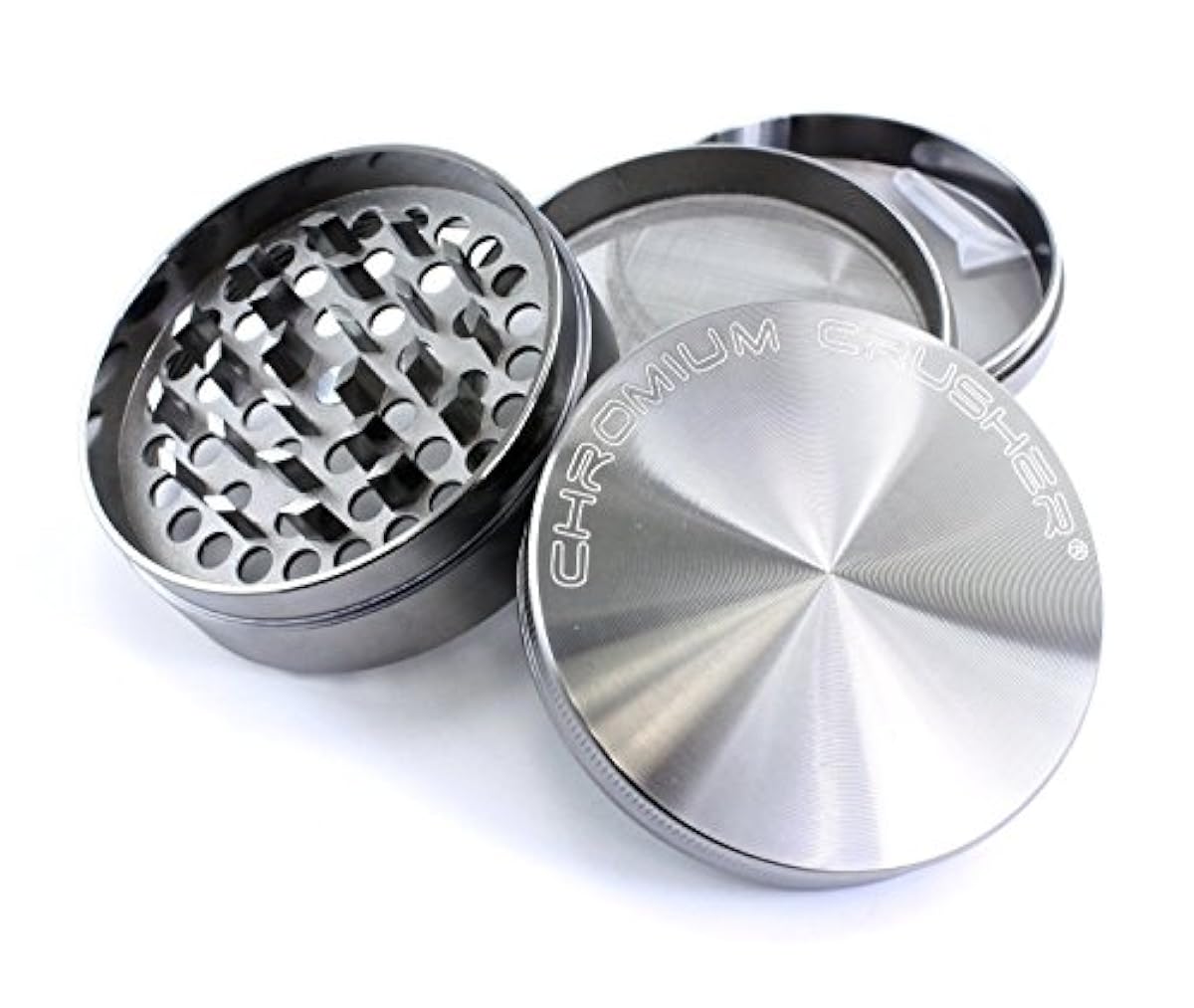 Chromium Crusher 3 Inch 4 Piece Tobacco Spice Herb Grinder Gun Metal